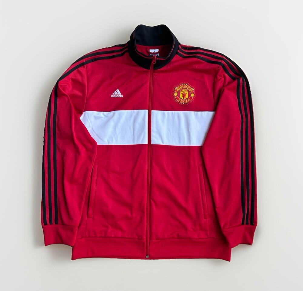 Manchester United Track Jacket Mens XL 2017/2018 Football Soccer Full Zip Red